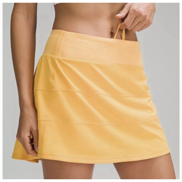 Lululemon Dresses & Skirts - Lululemon Pace Rival Mid Rise Skirt - Long Size 6 Mango Dream